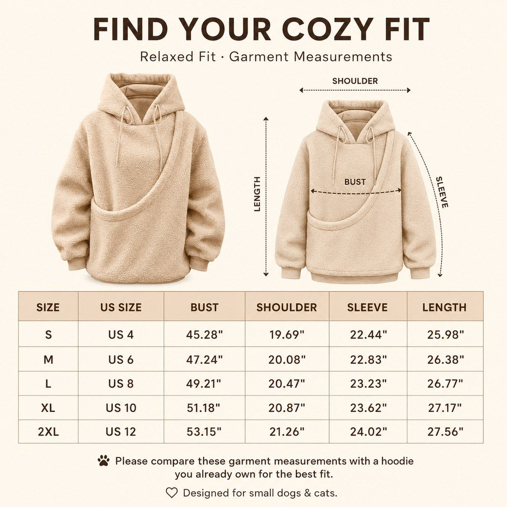 Malloren Cozy Pet Pouch Sherpa Hoodie for Small Dogs & Cats – Keep Them Close at Home & on Casual Outings