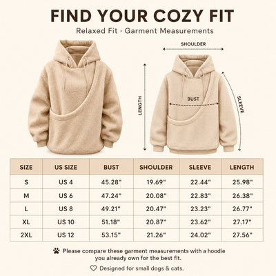 Malloren Cozy Pet Pouch Sherpa Hoodie for Small Dogs & Cats – Keep Them Close at Home & on Casual Outings