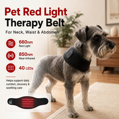Malloren Pet Red Light Therapy Belt for Dogs & Cats Neck, Waist & Abdomen Comfort Wrap