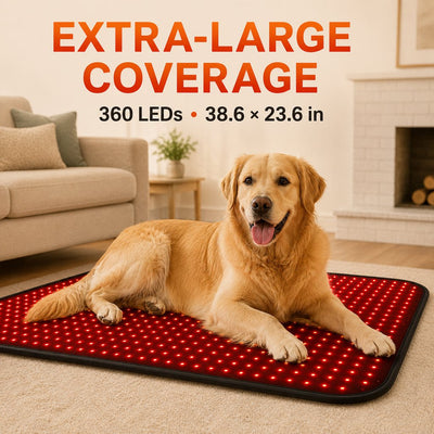 Malloren Pet Red & Near-Infrared Light Wellness Mat - Hands-Free At-Home Comfort for Senior, Active & Resting Dogs