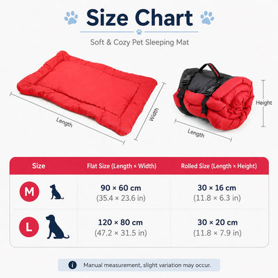 Malloren Portable Outdoor Dog Bed for Camping &Car Travel - Roll-Up Mat for Clean, Comfortable Rest