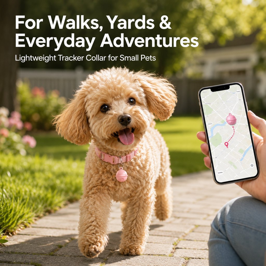 Malloren Smart Pet Tracker Bell Collar for Cats & Small Dogs - Find Hiding Pets Faster at Home, in the Yard & on Daily Walks
