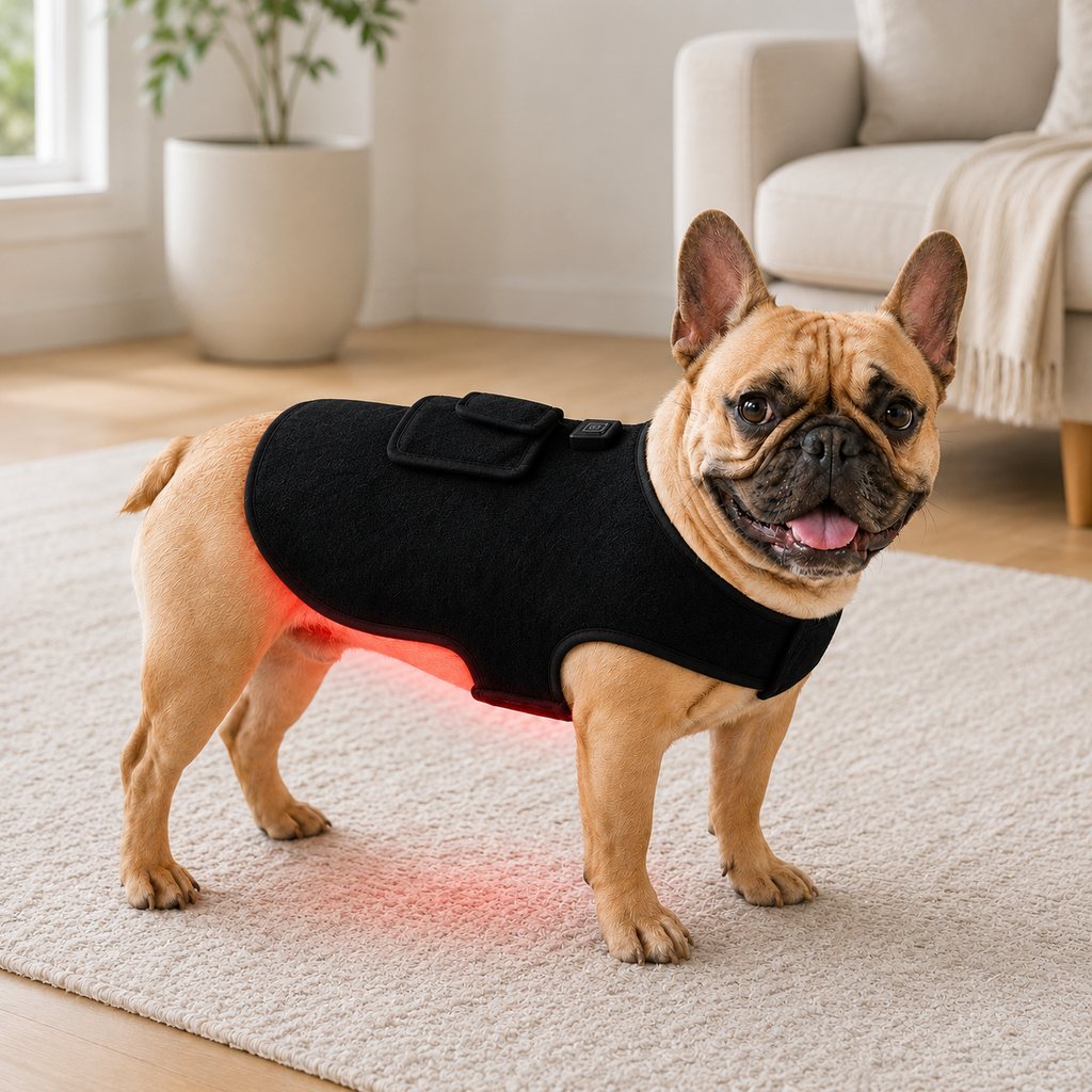 Malloren Pet Red Light Therapy Vest for Dogs & Cats – 660nm + 850nm Near-Infrared for Back, Hip, Joint & Muscle Comfort – USB or Rechargeable