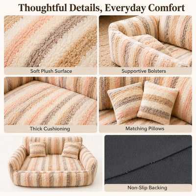 Malloren Cozy Plush Dog Sofa Bed for Living Rooms - Soft Bolstered Support for Everyday Naps