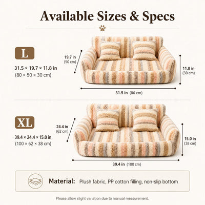 Malloren Cozy Plush Dog Sofa Bed for Living Rooms - Soft Bolstered Support for Everyday Naps
