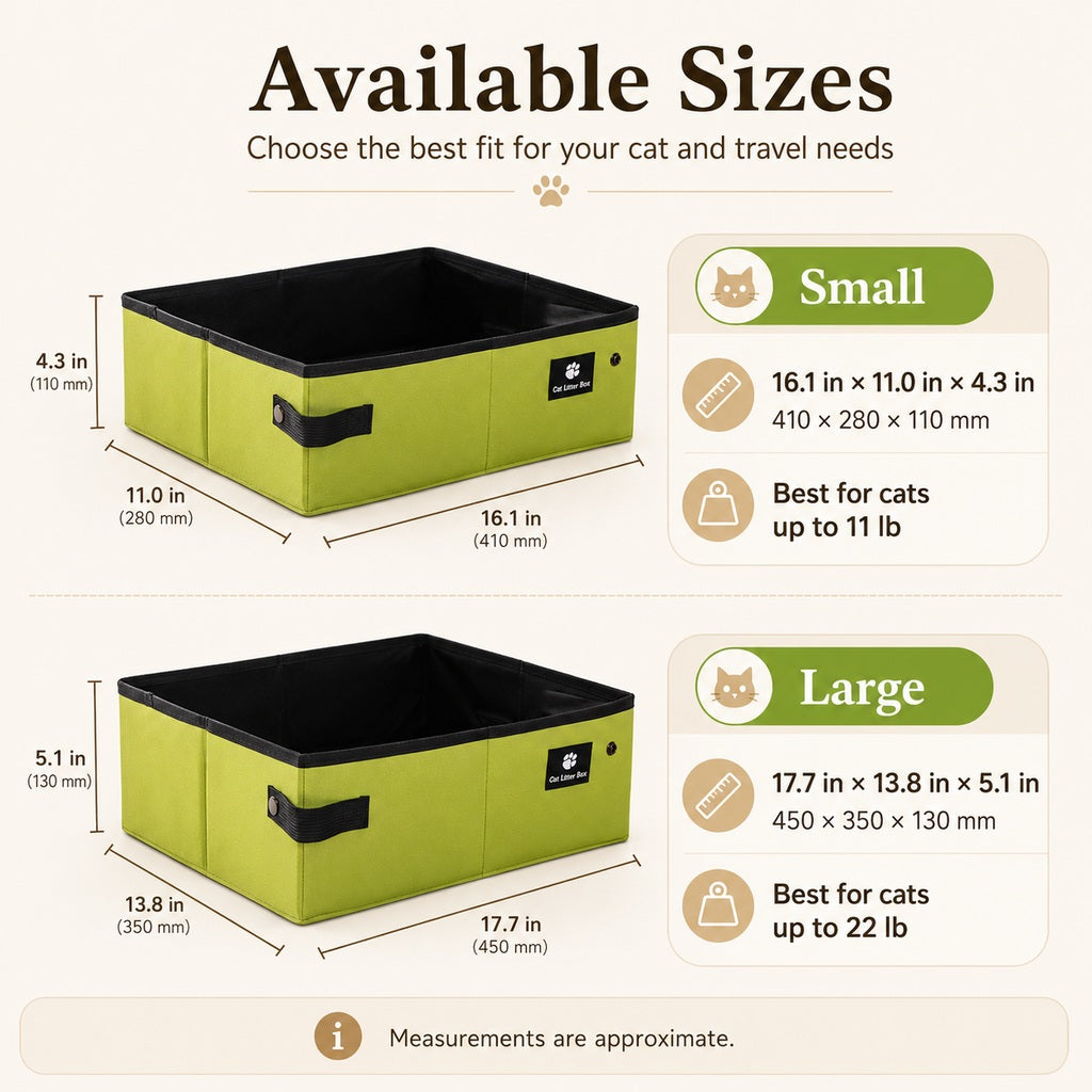 Malloren Portable Foldable Cat Litter Box for Travel, Hotels & RVs - Packs Flat, Helps Keep Floors Clean