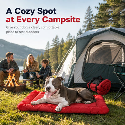 Malloren Portable Outdoor Dog Bed for Camping &Car Travel - Roll-Up Mat for Clean, Comfortable Rest