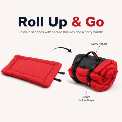 Malloren Portable Outdoor Dog Bed for Camping &Car Travel - Roll-Up Mat for Clean, Comfortable Rest