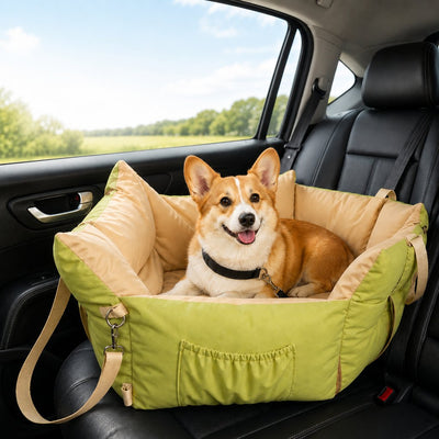 Malloren Portable Pet Car Bed for Road Trips, Camping & Home Lounging - Cozy, Secure Rest Spot for Small to Medium Dogs