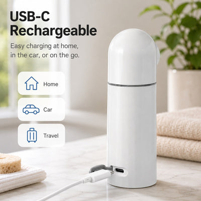Malloren Portable Pet Rinser for Muddy Paws After Walks - USB-C Rechargeable 2-Mode Dog & Cat Cleaning Sprayer