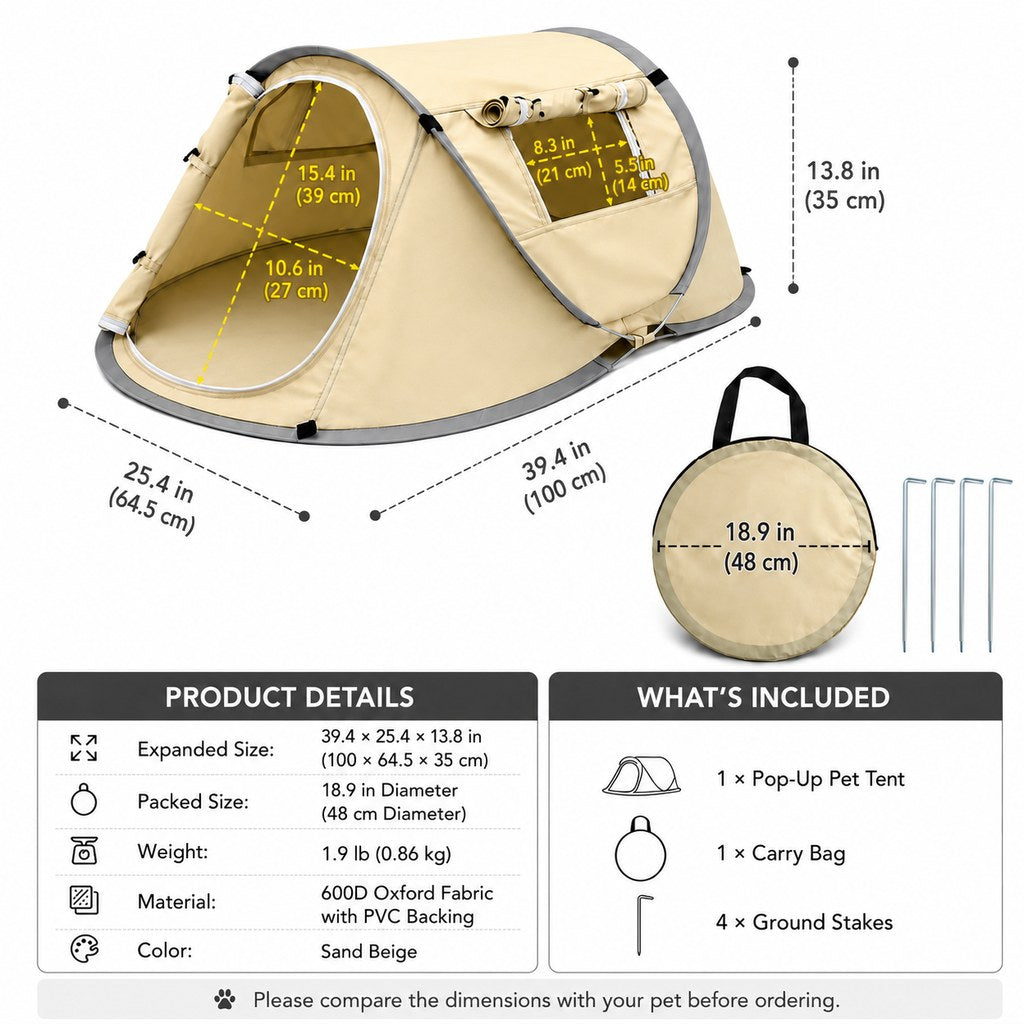 Malloren Portable Pop-Up Pet Tent for Home, Parks & Travel - A Familiar Rest Space for Cats & Small Dogs