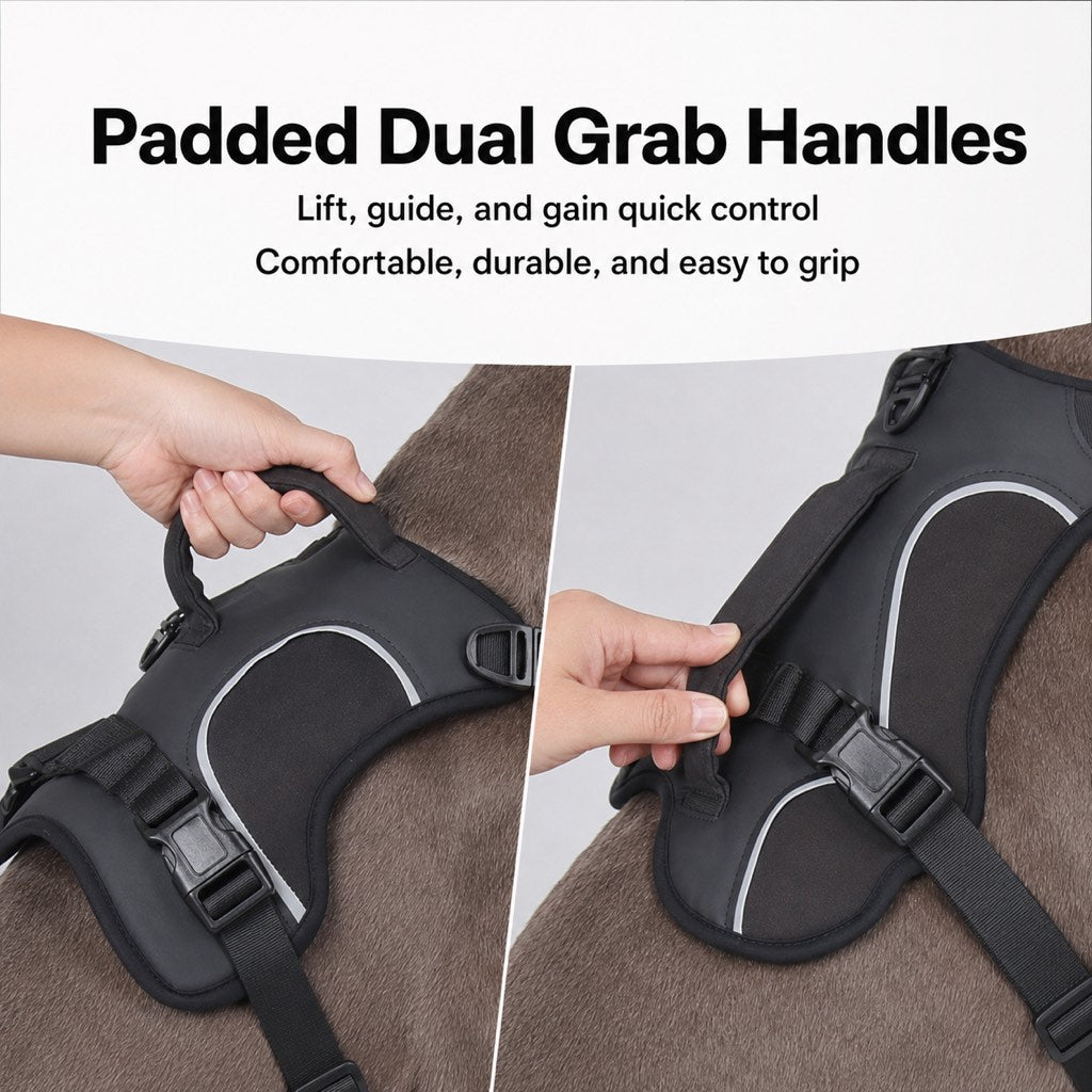 Malloren AirTag-Compatible Escape-Resistant Dog Harness for Outdoor Walks - Secure Control for Dogs That Pull