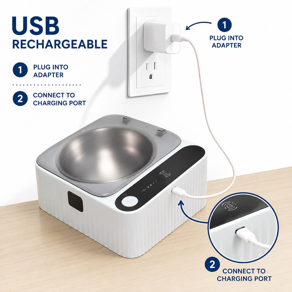 Malloren Smart Motion Sensor Covered Cat Bowl for Cleaner Indoor Feeding - Auto Open Lid Helps Keep Food Covered from Dust, Hair & Flies