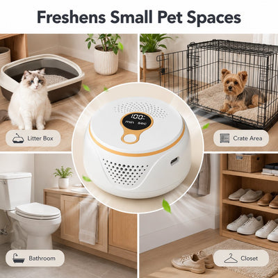 Malloren Rechargeable Ozone Pet Odor Deodorizer for Litter Box & Empty Crate Areas – USB-C Odor Treatment Device for Unoccupied Small Spaces