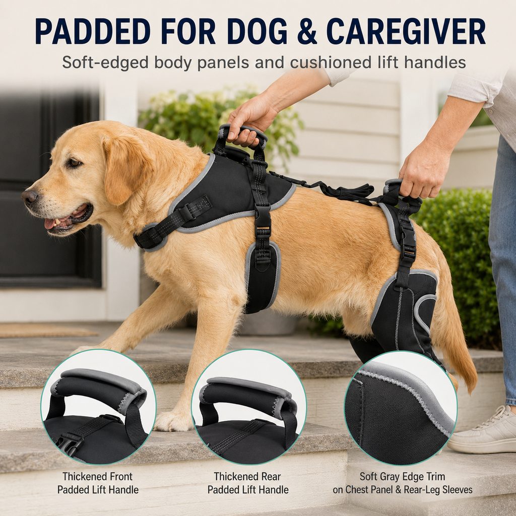 Malloren Full-Body Dog Lift Harness with Dual Rear-Leg Support - Easier Standing, Stairs & Car Entry