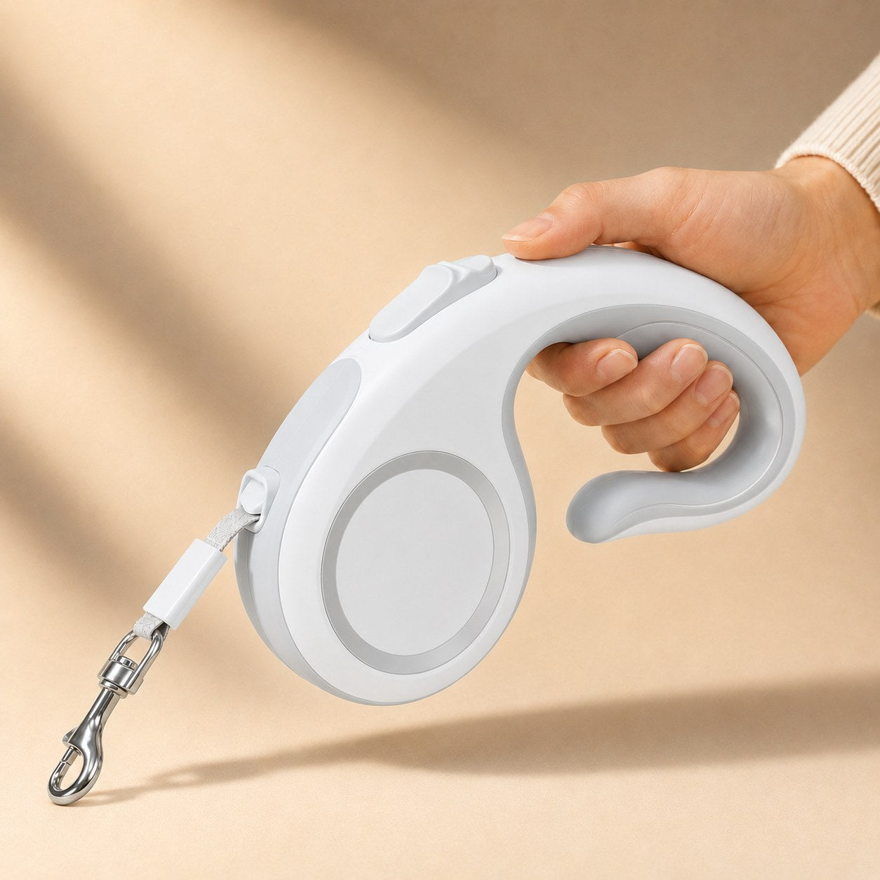 Malloren Retractable Dog Leash for Daily Walks & Park Outings - Tangle-Free 3m/5m Pet Lead with One-Button Brake, Comfort C-Grip & No-Mess Auto-Retract