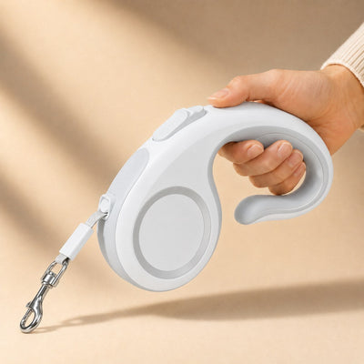 Malloren Retractable Dog Leash for Daily Walks & Park Outings - Tangle-Free 3m/5m Pet Lead with One-Button Brake, Comfort C-Grip & No-Mess Auto-Retract
