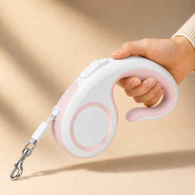 Malloren Retractable Dog Leash for Daily Walks & Park Outings - Tangle-Free 3m/5m Pet Lead with One-Button Brake, Comfort C-Grip & No-Mess Auto-Retract