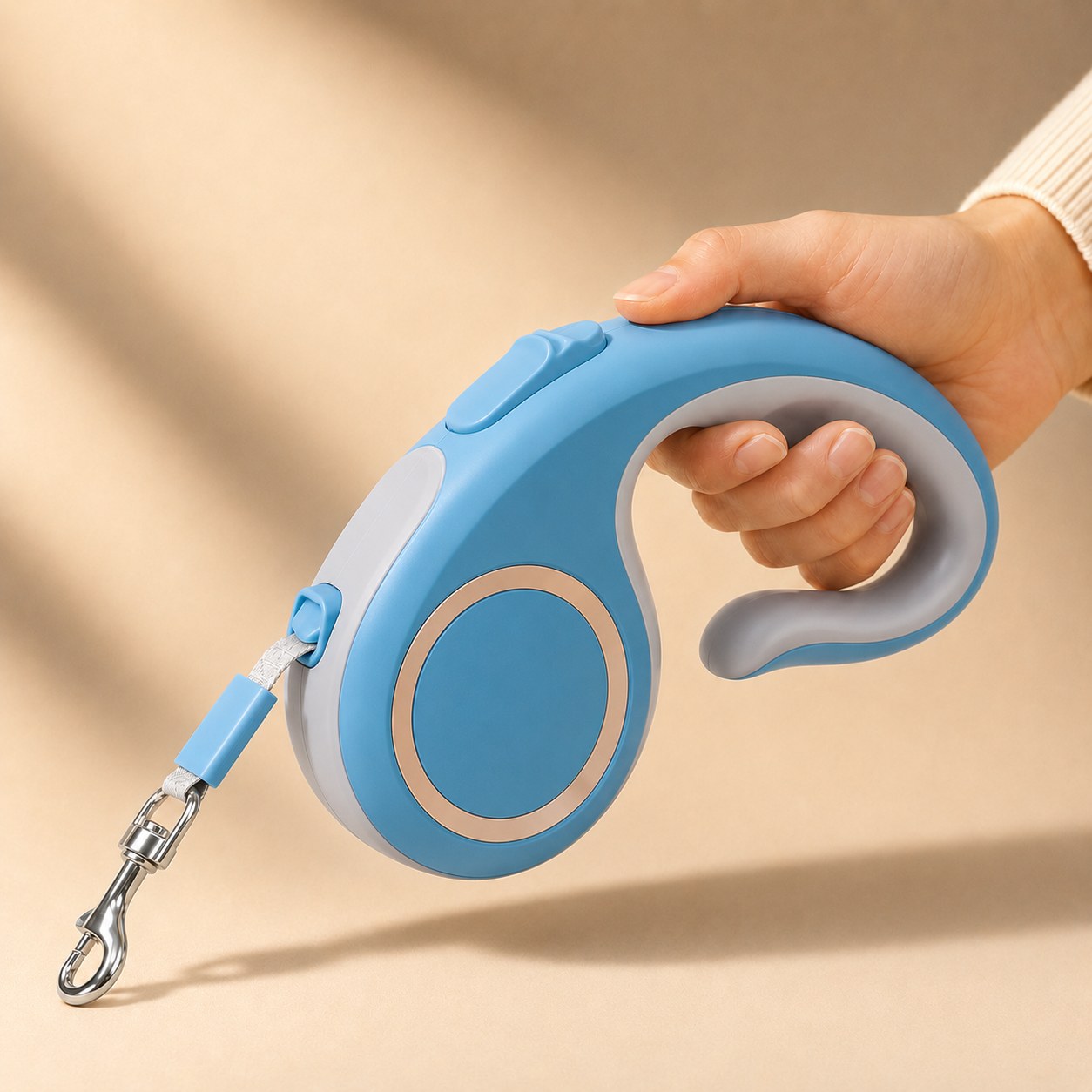 Malloren Retractable Dog Leash for Daily Walks & Park Outings - Tangle-Free 3m/5m Pet Lead with One-Button Brake, Comfort C-Grip & No-Mess Auto-Retract
