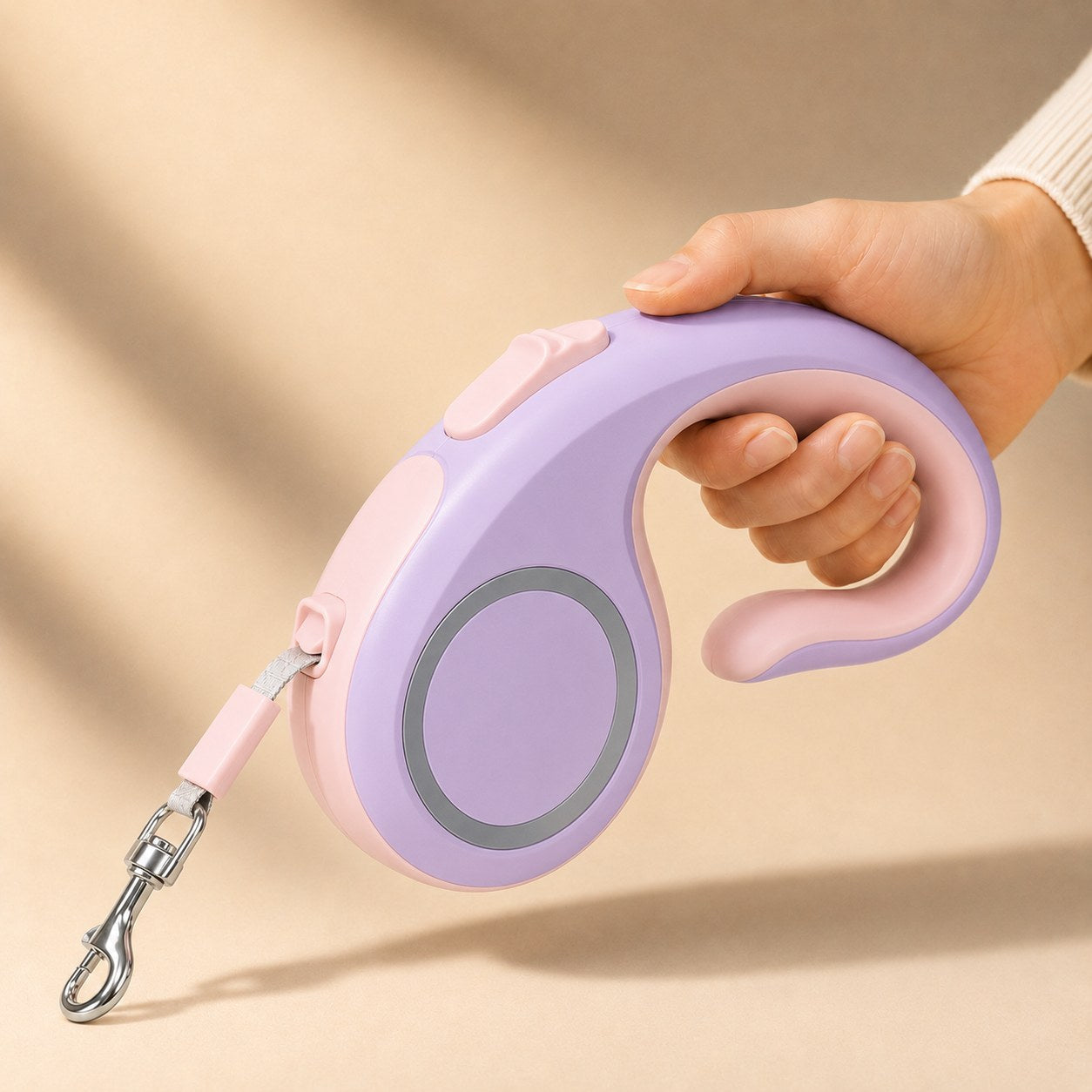 Malloren Retractable Dog Leash for Daily Walks & Park Outings - Tangle-Free 3m/5m Pet Lead with One-Button Brake, Comfort C-Grip & No-Mess Auto-Retract