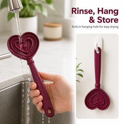 Malloren Heart Pet Licking Wand for Cats & Dogs - Handheld Soft Treat Feeder for Yogurt, Wet Food & Pumpkin Puree