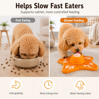 Malloren Interactive Rolling Ball Slow Feeder Lick Mat for Dogs & Cats - Keeps Fast Eaters Busy During Meals, Grooming & Frozen Treat Time