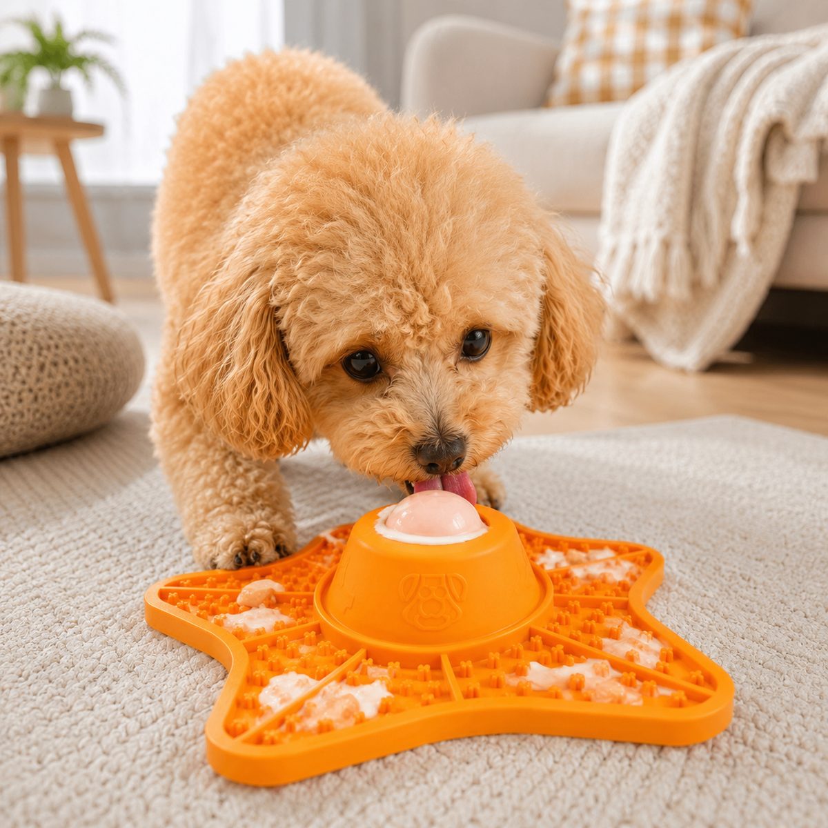 Malloren Interactive Rolling Ball Slow Feeder Lick Mat for Dogs & Cats - Keeps Fast Eaters Busy During Meals, Grooming & Frozen Treat Time