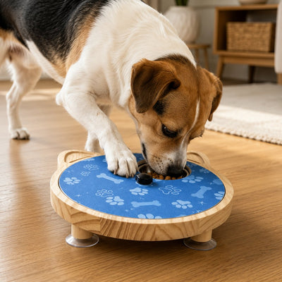Malloren 2-in-1 Rotating Dog Nail Scratch Board & Treat Puzzle for At-Home Front-Paw Care - Designed for Dogs That Dislike Clippers