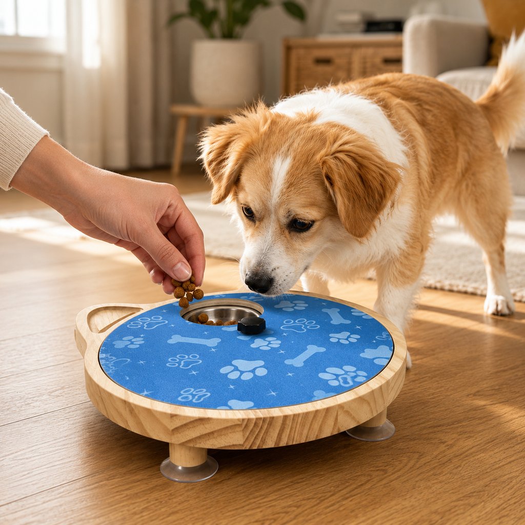 Malloren 2-in-1 Rotating Dog Nail Scratch Board & Treat Puzzle for At-Home Front-Paw Care - Designed for Dogs That Dislike Clippers