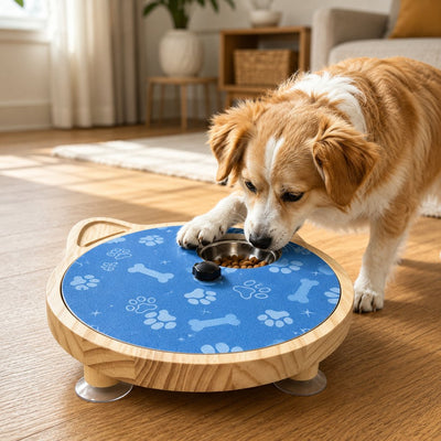 Malloren 2-in-1 Rotating Dog Nail Scratch Board & Treat Puzzle for At-Home Front-Paw Care - Designed for Dogs That Dislike Clippers