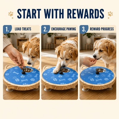 Malloren 2-in-1 Rotating Dog Nail Scratch Board & Treat Puzzle for At-Home Front-Paw Care - Designed for Dogs That Dislike Clippers