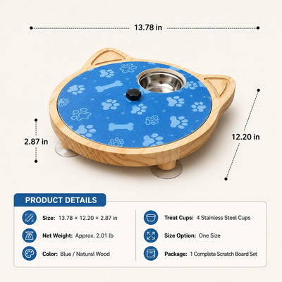 Malloren 2-in-1 Rotating Dog Nail Scratch Board & Treat Puzzle for At-Home Front-Paw Care - Designed for Dogs That Dislike Clippers