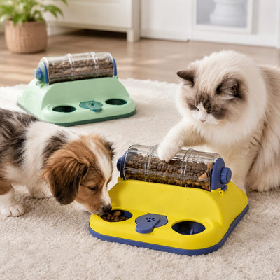 Malloren Indoor Rotating Puzzle Feeder for Cats & Small Dogs - Slow Feeding Toy for Fast Eaters & Bored Pets