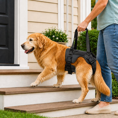 Malloren Rear Support Dog Lift Harness for Stairs, Walks & Recovery - Padded Assist Harness for Senior, Injured & Weak-Hind-Leg Dogs