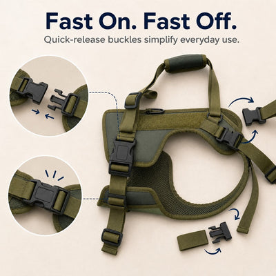 Malloren Rear Support Dog Lift Harness for Stairs, Walks & Recovery - Padded Assist Harness for Senior, Injured & Weak-Hind-Leg Dogs
