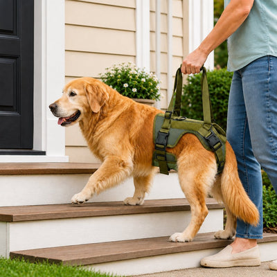 Malloren Rear Support Dog Lift Harness for Stairs, Walks & Recovery - Padded Assist Harness for Senior, Injured & Weak-Hind-Leg Dogs