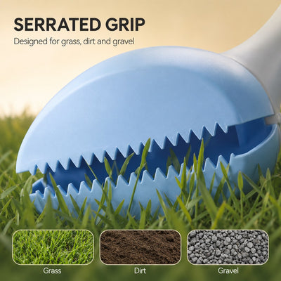 Malloren Dog Pooper Scooper for Walks & Yard Cleanup - Bag-Lined Claw with 3 Handle Lengths for Less-Contact Pickup
