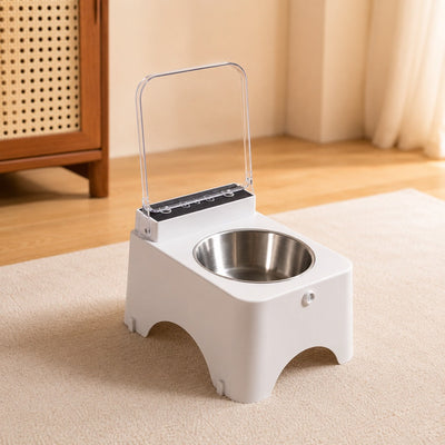 Malloren Smart Auto-Opening Covered Cat Bowl for Cleaner Indoor Feeding - Rechargeable Dustproof Cat Feeder