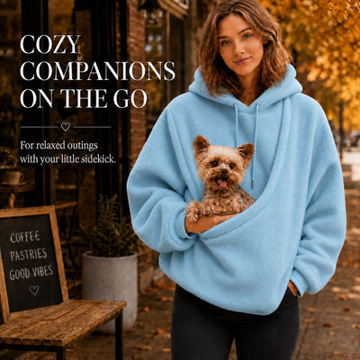 Malloren Cozy Pet Pouch Sherpa Hoodie for Small Dogs & Cats – Keep Them Close at Home & on Casual Outings