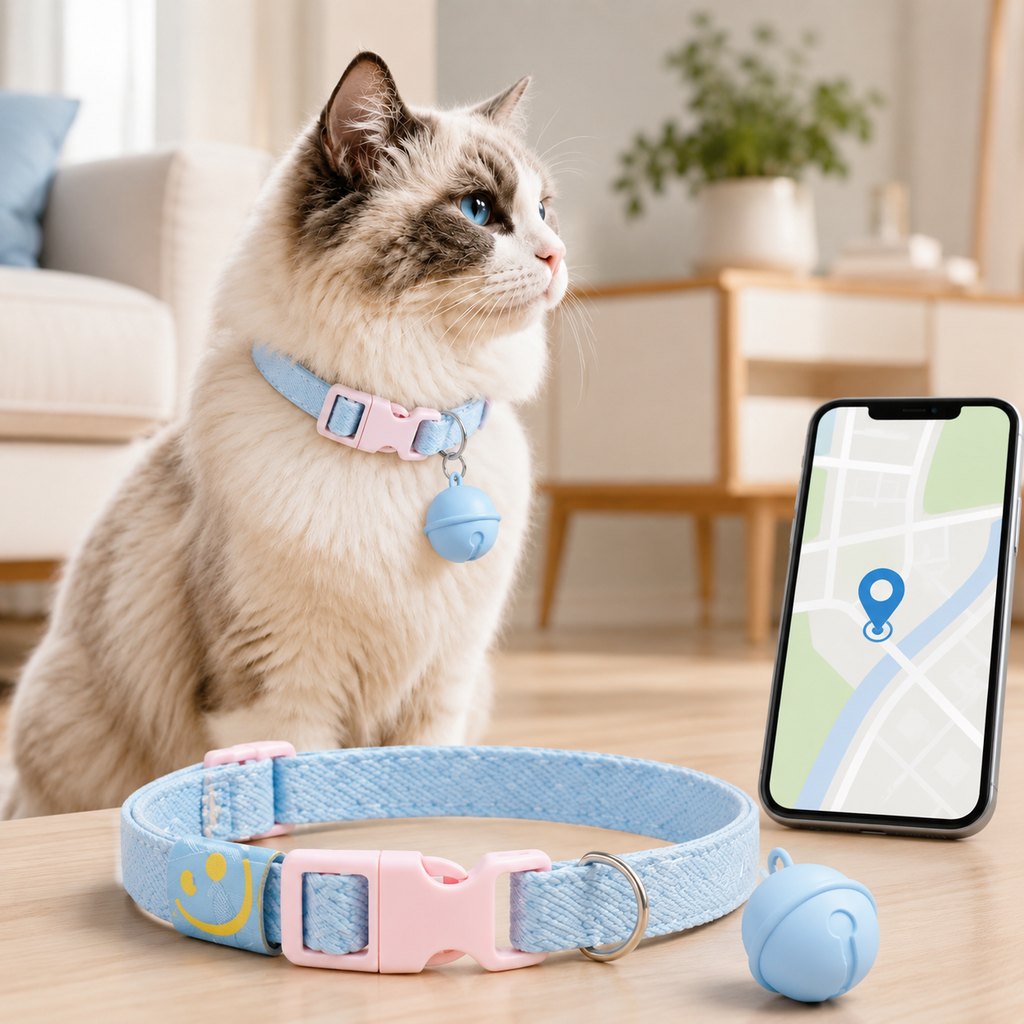 Malloren Smart Pet Tracker Bell Collar for Cats & Small Dogs - Find Hiding Pets Faster at Home, in the Yard & on Daily Walks