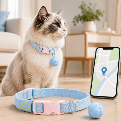 Malloren Smart Pet Tracker Bell Collar for Cats & Small Dogs - Find Hiding Pets Faster at Home, in the Yard & on Daily Walks