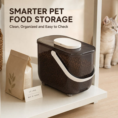 Malloren 10L Automatic Vacuum Pet Food Storage Container for Pantry & Feeding Stations - Helps Reduce Air Exposure Between Meals