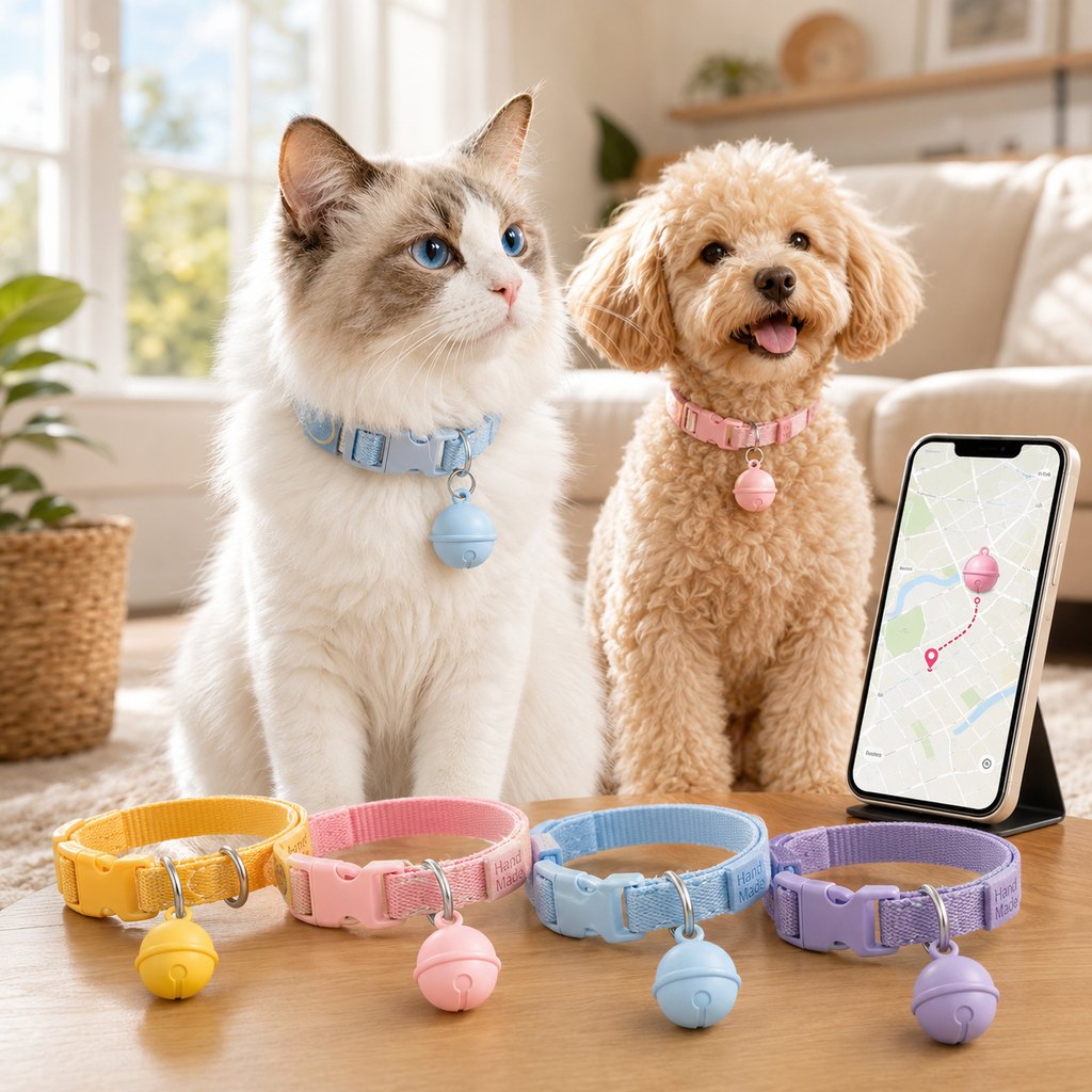 Malloren Smart Pet Tracker Bell Collar for Cats & Small Dogs - Find Hiding Pets Faster at Home, in the Yard & on Daily Walks