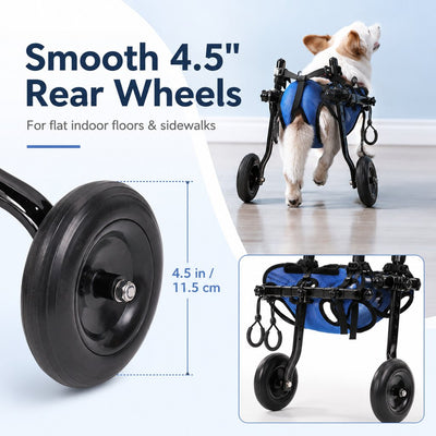 Malloren Adjustable Rear Leg Dog Wheelchair for Daily Walks - Mobility Support Cart for Small Dogs with Weak Back Legs