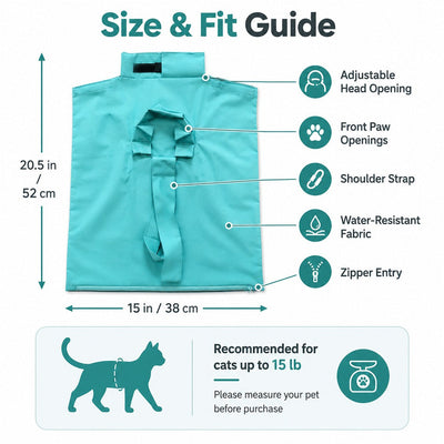 Malloren Soft Cat Carrier Grooming Bag for Vet Visits &Nail Trims - Helps Reduce Scratching During Routine Care