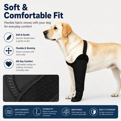 Malloren Dog Front Leg Protective Sleeve for Recovery & Walks - Helps Reduce Licking