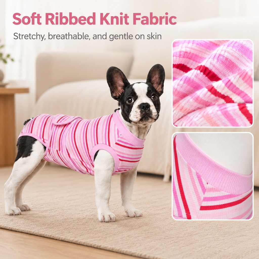 Malloren Breathable Dog Recovery Suit for Spay & Neuter Recovery, Soft Cone Alternative Onesie to Help Reduce Licking After Surgery
