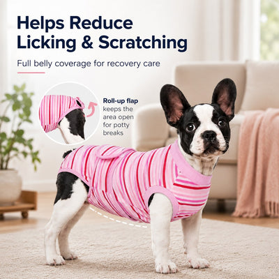 Malloren Breathable Dog Recovery Suit for Spay & Neuter Recovery, Soft Cone Alternative Onesie to Help Reduce Licking After Surgery