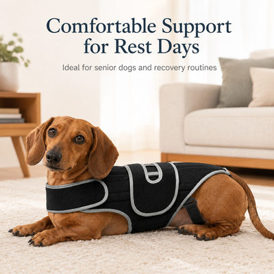 Malloren SpineGuard Dog Back Support Vest for Dachshunds & Corgis - Adjustable Spinal Support Brace for Senior Dogs, Recovery Days & Gentle Walks