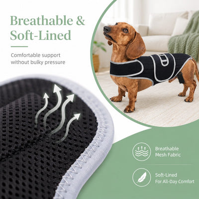 Malloren SpineGuard Dog Back Support Vest for Dachshunds & Corgis - Adjustable Spinal Support Brace for Senior Dogs, Recovery Days & Gentle Walks